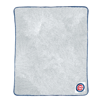 MLB Chicago Cubs Patch Two Tone Sherpa Throw Blanket 50x60 Inches