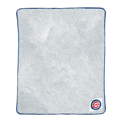 MLB Chicago Cubs Patch Two Tone Sherpa Throw Blanket 50x60 Inches