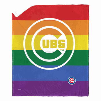 MLB Chicago Cubs Pride Series Silk Touch Sherpa Throw Blanket 50x60 Inches