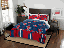 MLB Chicago Cubs Rotary Queen Bed In A Bag Set 86 x 86 Inches