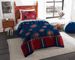 MLB Chicago Cubs Rotary Twin Bed In A Bag Set