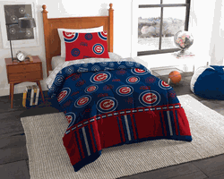 MLB Chicago Cubs Rotary Twin Bed In A Bag Set 64 x 86 Inches