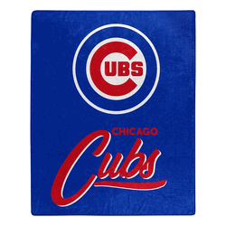 MLB Chicago Cubs Signature Raschel Throw Blanket 50x60 Inches