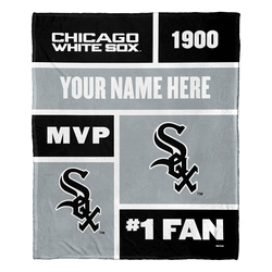 MLB Chicago White Sox Colorblock Personalized Silk Touch Throw Blanket 50 x 60 Inches
