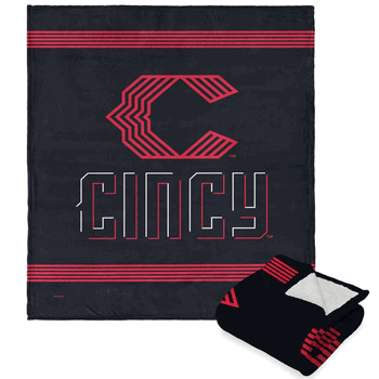 MLB Cincinnati Reds City Connect Silk Touch Sherpa Throw Blanket 50x60 Inches