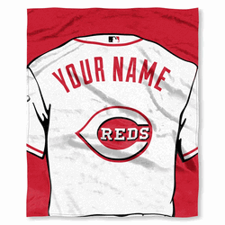 MLB Cincinnati Reds Jersey Personalized Silk Touch Throw Blanket 50x60 Inches