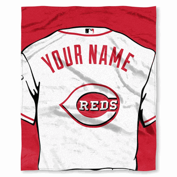 MLB Cincinnati Reds Jersey Personalized Silk Touch Throw Blanket 50x60 Inches