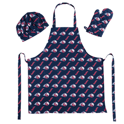 MLB Cleveland Guardians 3 Piece Set - Apron Oven Mitt and Hat 28 x 31 7 x 12 12 x 10 Inches