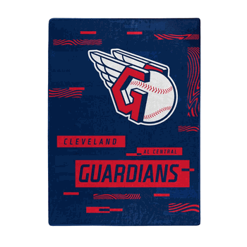 MLB Cleveland Guardians Digitize Raschel Throw Blanket 60x80Inches