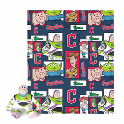 MLB Cleveland Guardians Disney Toy Story Buzz Lightyear Cameo Hugger Pillow & Silk Touch Throw Blanket Set 40x50 Inches