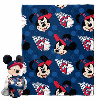 MLB Cleveland Guardians Pitch Crazy Mickey Hugger Pillow & Silk Touch Throw Blanket Set 40x50 Inches