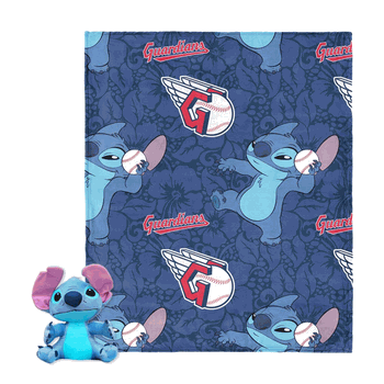 MLB Cleveland Guardians Strike Stitch Hugger Pillow & Silk Touch Throw Blanket Set 40x50 Inches