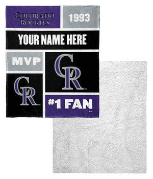 MLB Colorado Rockies Colorblock Personalized Silk Touch Sherpa Throw Blanket 50x60 Inches