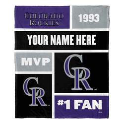MLB Colorado Rockies Colorblock Personalized Silk Touch Throw Blanket 50 x 60 Inches