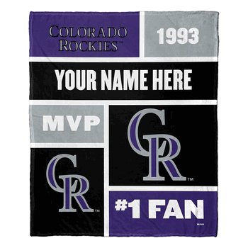 MLB Colorado Rockies Colorblock Personalized Silk Touch Throw Blanket 50 x 60 Inches