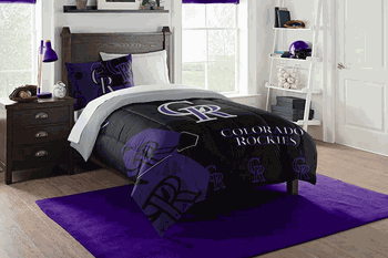 MLB Colorado Rockies Grand Slam Twin Comforter Set 86 x 64 Inches
