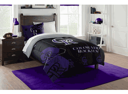 MLB Colorado Rockies Grand Slam Twin Comforter Set 86 x 64 Inches
