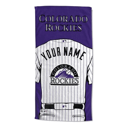 MLB Colorado Rockies Jersey Personalized Beach Towel 30 x 60 Inches