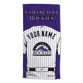 MLB Colorado Rockies Jersey Personalized Beach Towel 30 x 60 Inches