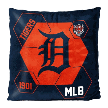 MLB Detroit Tigers Connector Velvet Reverse Pillow 16 x 16 Inches