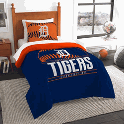 MLB Detroit Tigers Grand Slam Twin Comforter Set 86 x 64 Inches