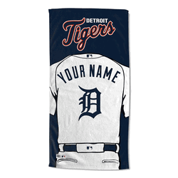 MLB Detroit Tigers Jersey Personalized Beach Towel 30 x 60 Inches