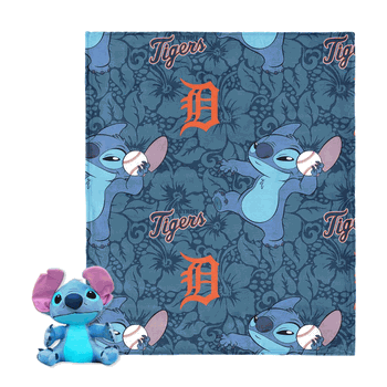 MLB Detroit Tigers Strike Stitch Hugger Pillow & Silk Touch Throw Blanket Set 40x50 Inches