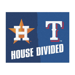 MLB House Divided - Astros / Rangers House Divided Rug - 34 in. x 42.5 in.