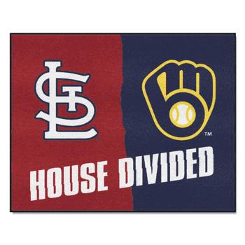 MLB House Divided - Cardinals / Brewers House Divided Rug - 34 in. x 42.5 in.