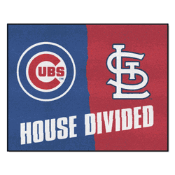 MLB House Divided - Cubs / Cardinals House Divided Rug - 34 in. x 42.5 in.