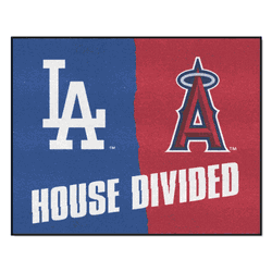 MLB House Divided - Dodgers / Angels House Divided Rug - 34 in. x 42.5 in.