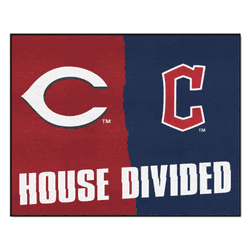 MLB House Divided - Reds / Guardians House Divided House Divided Rug - 34 in. x 42.5 in.