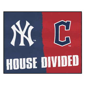 MLB House Divided - Yankees / Guardians House Divided House Divided Rug - 34 in. x 42.5 in.