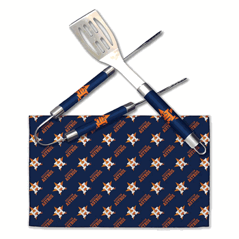 MLB Houston Astros 3-Piece BBQ Utensil Set 17.25 6 11 x 18 Inches