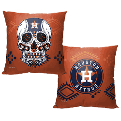 MLB Houston Astros Candy Skull Printed Throw Pillow