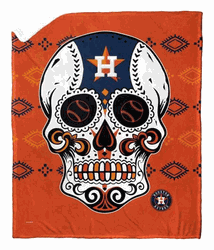 MLB Houston Astros Candy Skull Silk Touch Sherpa Throw Blanket 50x60 Inches