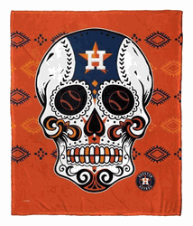 MLB Houston Astros Candy Skull Silk Touch Throw Blanket 50x60 Inches