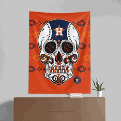 MLB Houston Astros Candy Skull Wall Hanging 50x60 Inches