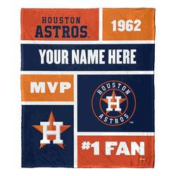 MLB Houston Astros Colorblock Personalized Silk Touch Throw Blanket 50 x 60 Inches
