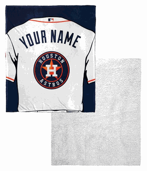 MLB Houston Astros Jersey Personalized Silk Touch Sherpa Throw Blanket 50x60 Inches