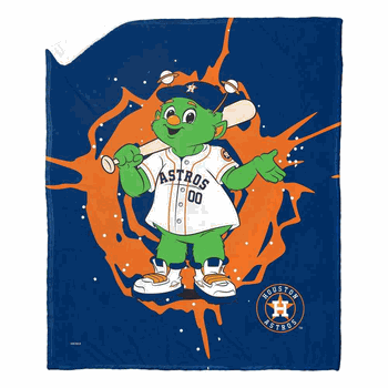 MLB Houston Astros Mascot Silk Touch Sherpa Throw Blanket 50x60 Inches