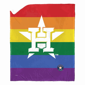 MLB Houston Astros Pride Series Silk Touch Sherpa Throw Blanket 50x60 Inches