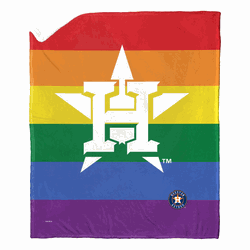 MLB Houston Astros Pride Series Silk Touch Sherpa Throw Blanket 50x60 Inches