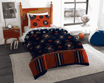 MLB Houston Houston Astros Rotary Twin Bed In A Bag Set