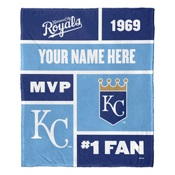 MLB Kansas City Royals Colorblock Personalized Silk Touch Throw Blanket 50 x 60 Inches