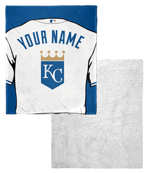 MLB Kansas City Royals Jersey Personalized Silk Touch Sherpa Throw Blanket 50x60 Inches