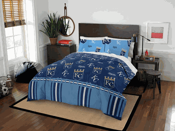 MLB Kansas City Royals Rotary Full Bed In A Bag Set 78 x 86 Inches