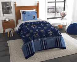 MLB Kansas City Royals Rotary Twin Bed In A Bag Set 64 x 86 Inches