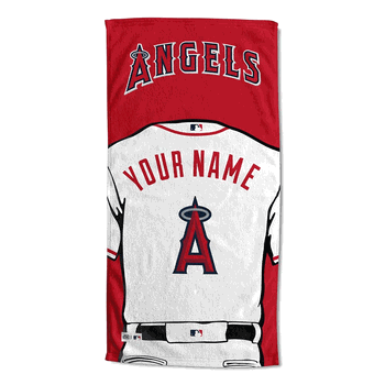 MLB Los Angeles Angels Jersey Personalized Beach Towel 30 x 60 Inches