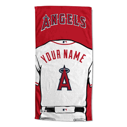 MLB Los Angeles Angels Jersey Personalized Beach Towel 30 x 60 Inches